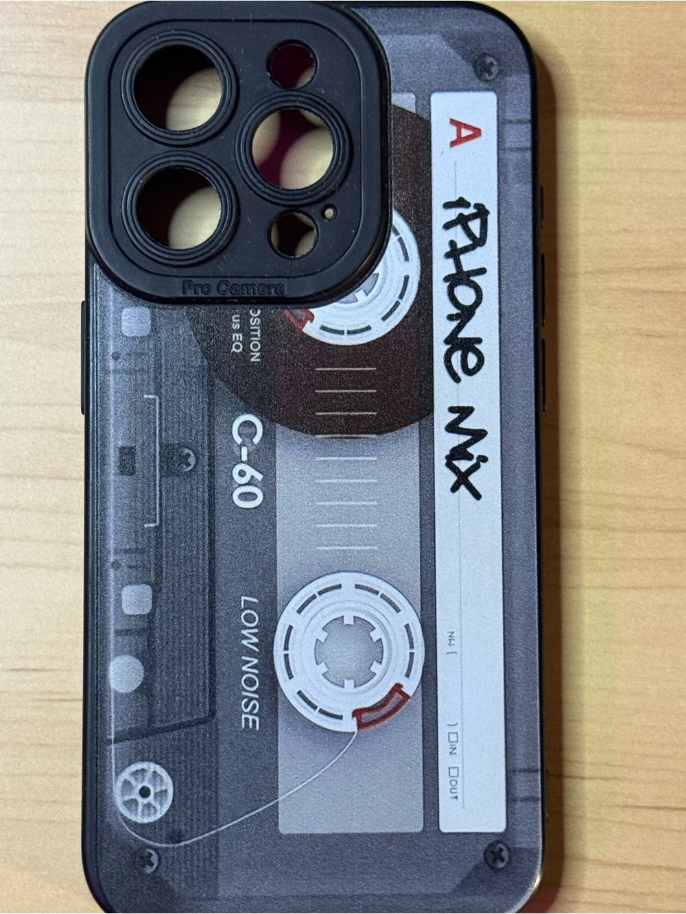 Cassette Tape Graphic iPhone Case - Black/Grey For iPhone 15 Pro - Picture 3 of 9